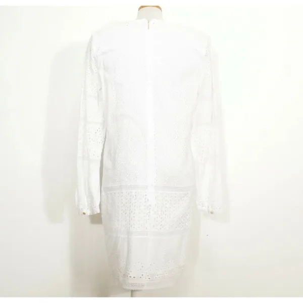 RALPH LAUREN White Cotton Voile Floral Eyelet Dress Size 10, $55, B53 - Image 10
