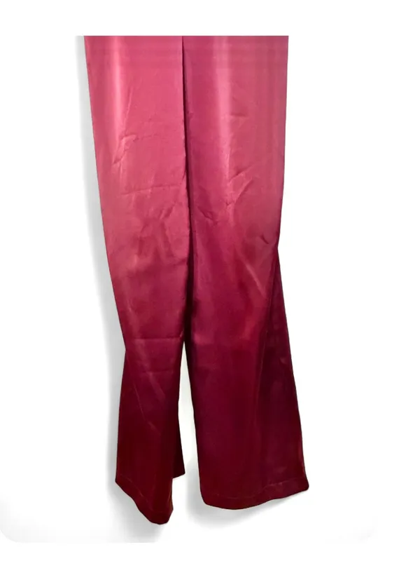 Lulus Women’s Touch of Heaven Burgundy Satin Sleeveless Jumpsuit size Large - Image 12