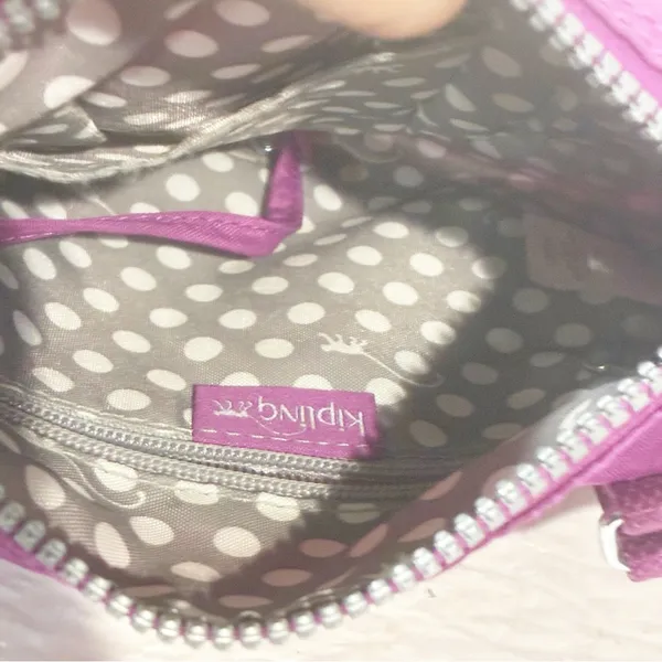 Kipling Nylon Purple Crossbody Bag with Adjustable Strap Handbag - Image 3