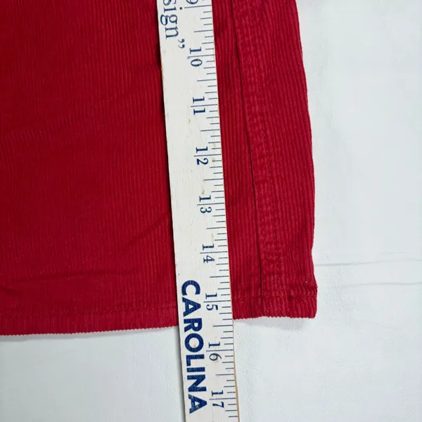 Universal Thread Womens Red‎ Corduroy Mini Skirt Size 12 Cotton 5-Pocket Classic - Image 5