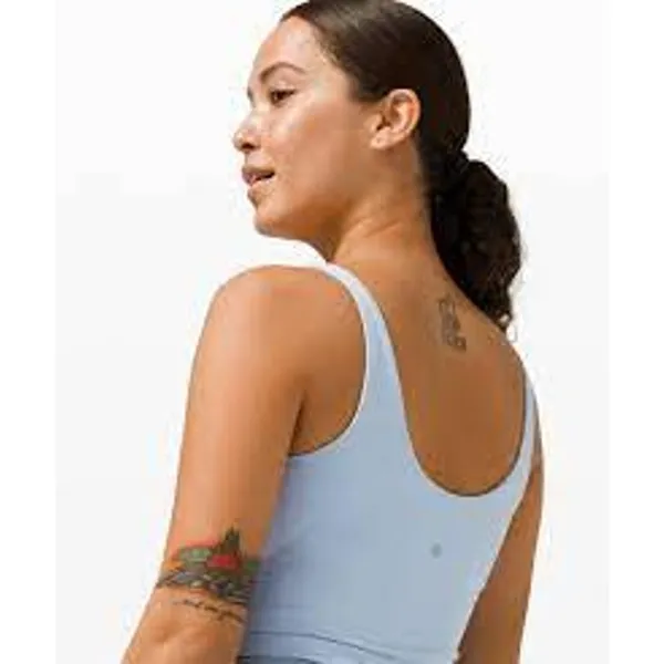 LULULEMON Align Arise Tank in Blue Linen Size 2 Shelf Bra Crop Top - Image 7
