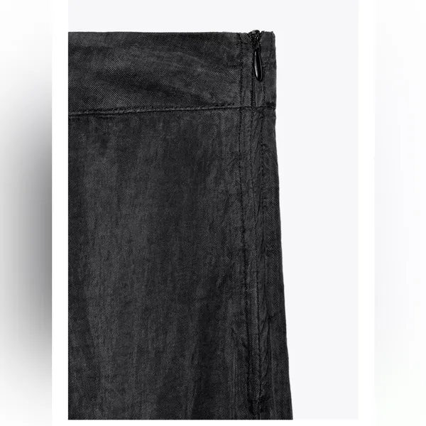 Zara NWT flowy straight leg pants charcoal off black color - Image 8