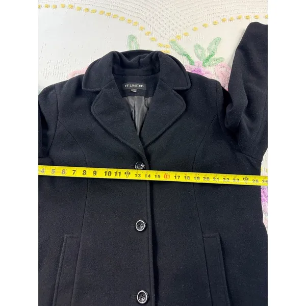 FS Limited Black‎ Wool Blend Pea Coat Mid-Length Jacket Womens 1X F-224 - Image 4