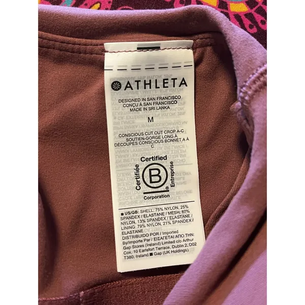 Athleta Conscious Cut Out‎ Crop A-C Sports Tank Mauve Medium High Neck Keyhole - Image 4