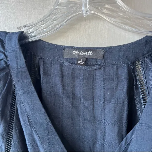 Madewell Tie-Waist Tiered Midi Dress in Windowpane - Image 8