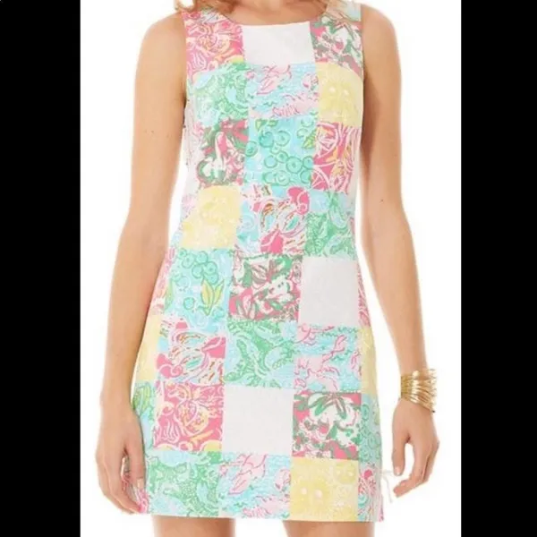 Lilly Pulitzer Delia Shift Multi State Patch Laced - Image 3