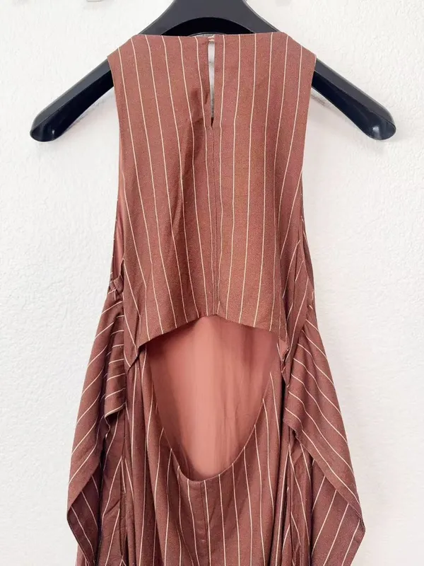 En Saison Adelaide Maxi Dress Brown Ivory Small $176 - Image 7