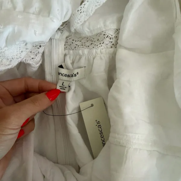 Francesca's white boho mini dress - Image 4