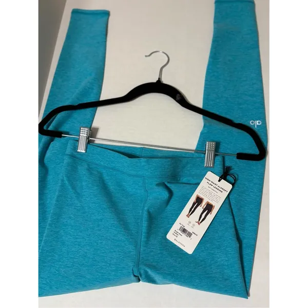 NWT ALO high waist flow leggings bright aqua blue heather white xs - Image 2