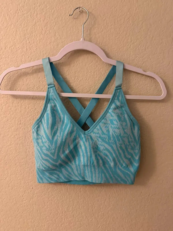 Two Blue Aybl Zebra print Sports Bra Size S - Image 2