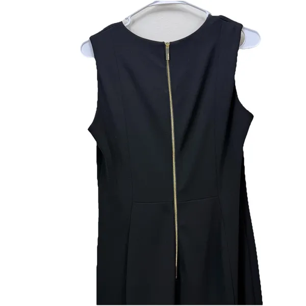 Calvin Klein Black Hi Low Trumpet Sleeveless Stretch Crepe Midi‎ Dress Size 8 - Image 7
