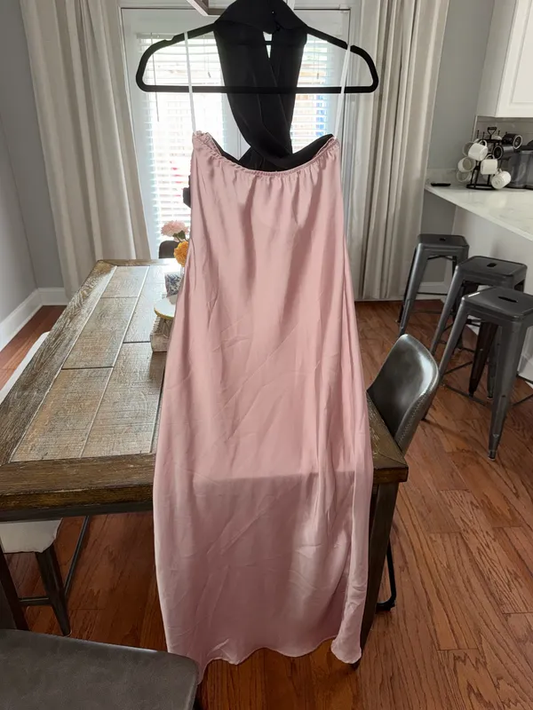 Halter Criss Cross Formal Maxi Pink Size M - Image 2