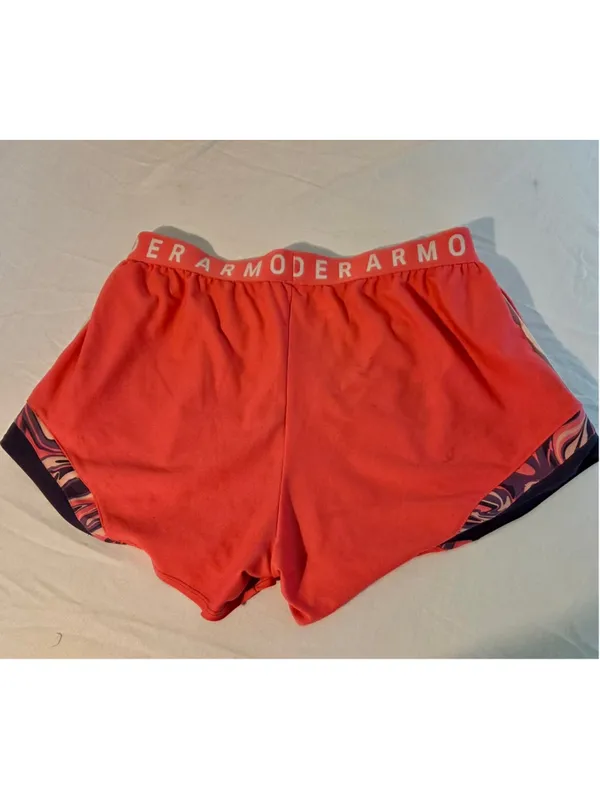 Under Armour Women’s Play Up 3.0 Printed Running Shorts Coral Pink Size XL W-199 - Image 5