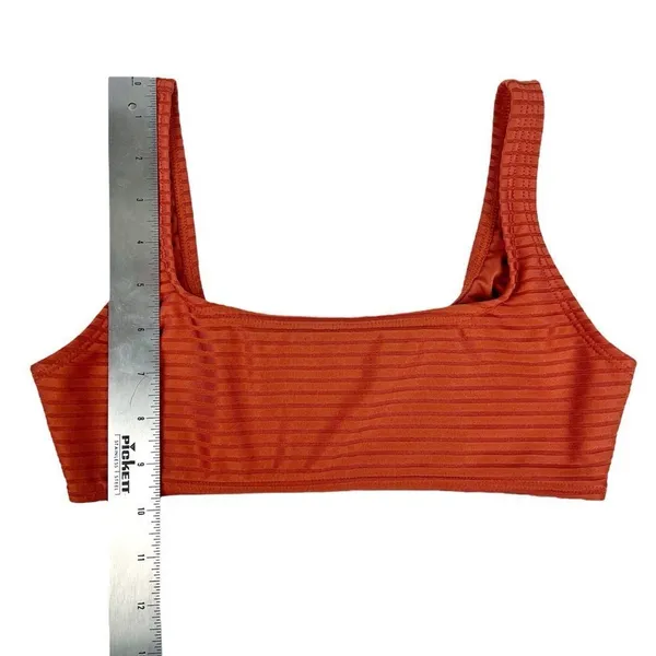 Aeropostale Burnt Orange Ribbed Swim Bikini‎ Bralette Top Size Small - Image 4