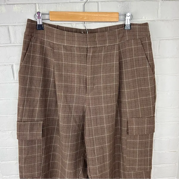 A New Day Plaid Baggy Cargo Tapered Trouser Pants Size 12 - Image 5