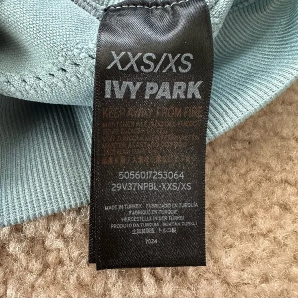 IVY PARK Light Blue Mesh Detail Athletic Athleisure Crop Top - Image 8