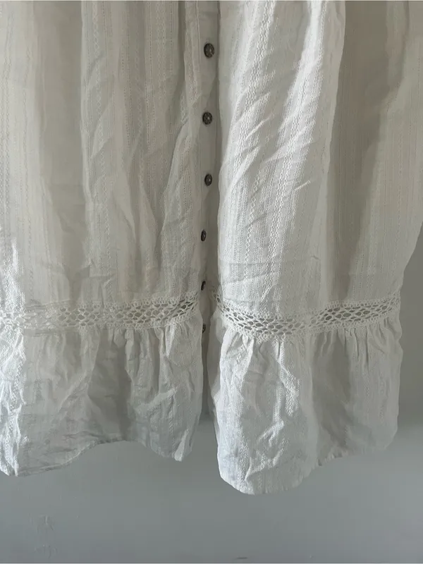 Knox Rose White 100% Cotton Eyelet Short Sleeve Mini Dress XXL Cottagecore - Image 5