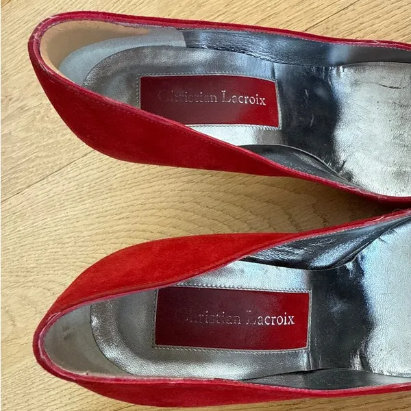 Christian Lacroix - Pointed Toe Stiletto Pumps in Red - Image 6