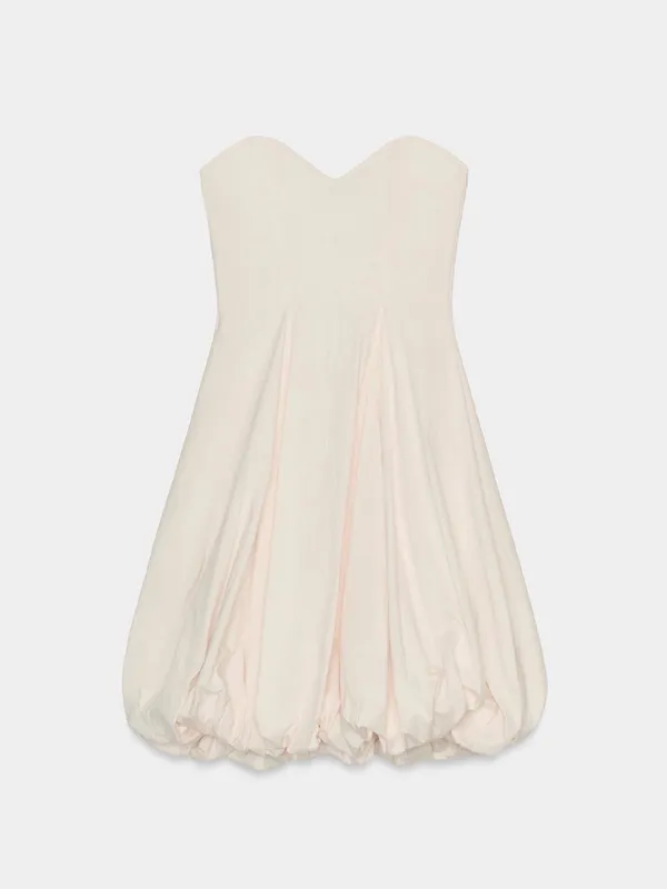 ZARA Strapless Bubble Hem Mini Dress in Light Pink - Image 5