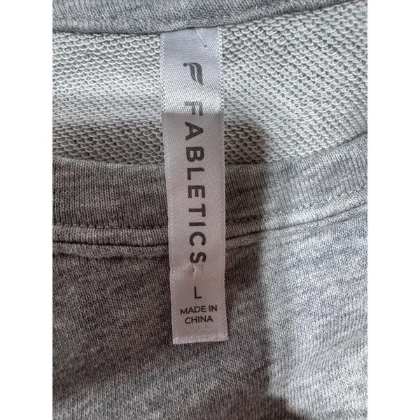 Fabletics Women's Large Gray Sweatshirt Never Settle Graphic Pullover - Image 4