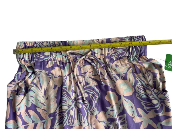 Rip Curl NWT Palm Party Shorts Sz S Purple Tropical Print EcoVero Boho Summer - Image 9
