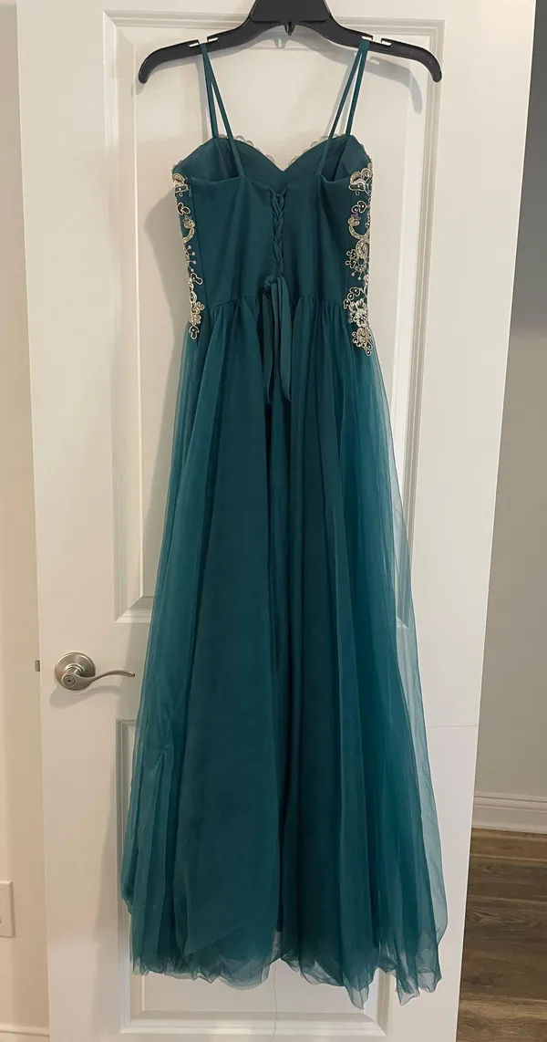 Windsor Green Strapless Prom Dress - Image 6
