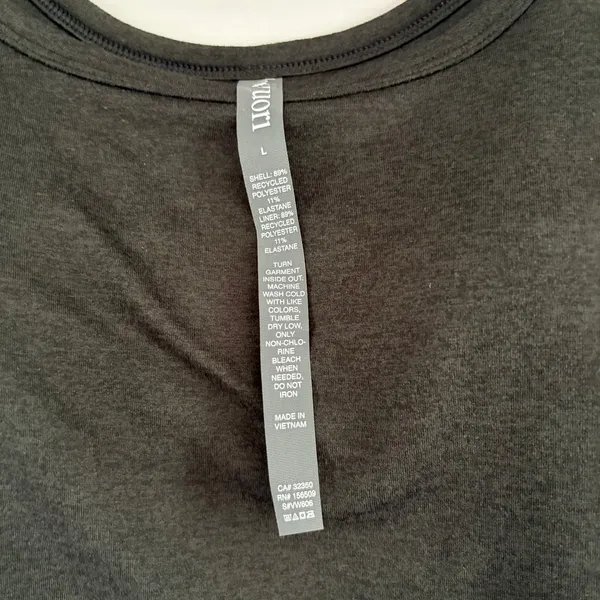 Vuori Cove Midi Dress Black Dark Heather Built-in Shelf Bra VW606‎ Womens Large - Image 5