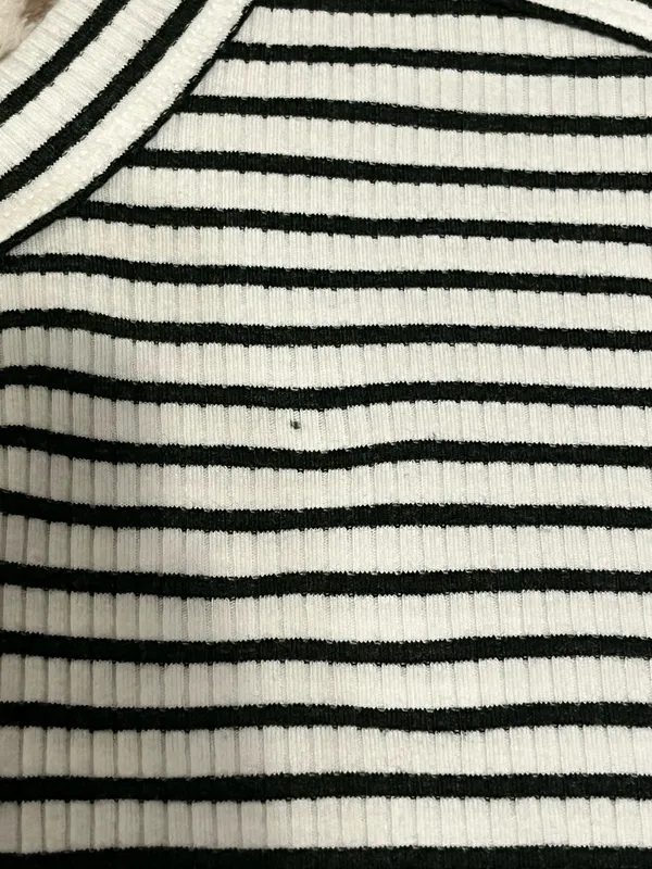 American Eagle White and Green Striped Tank Top - Image 4