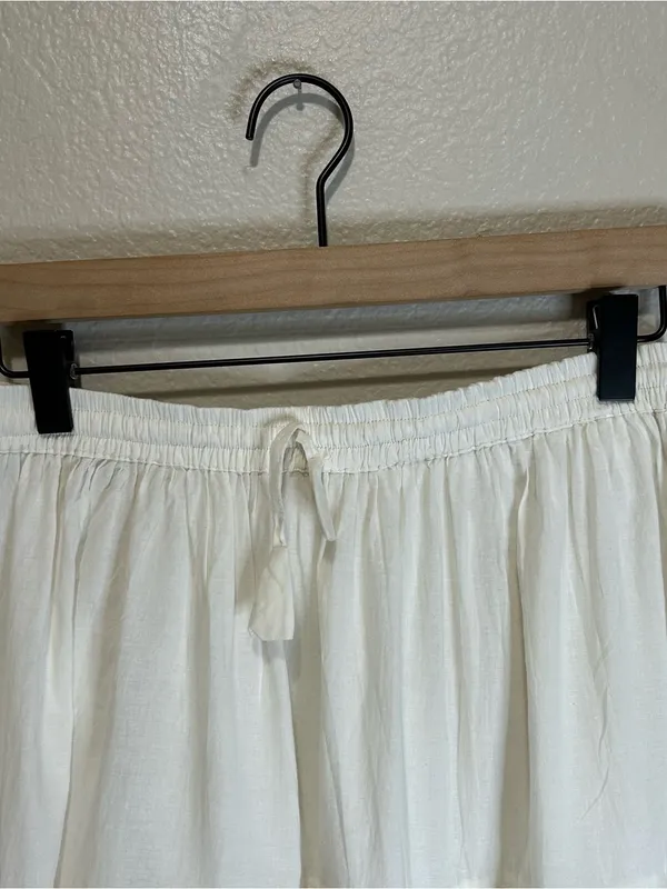 Fabriko Semi-Sheer White Tiered Maxi Skirt Size Large Cottagecore Boho Fairy - Image 7