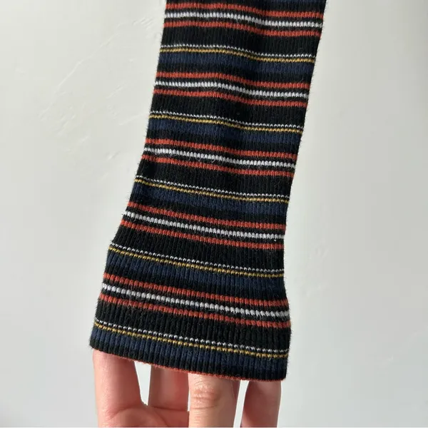 Brandy Melville Striped Cropped Long Sleeve Cotton Tee OS Indie Grunge - Image 2