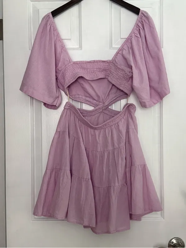 Free People Cross Of Sunlight Mini Dress in Lilac - Image 3