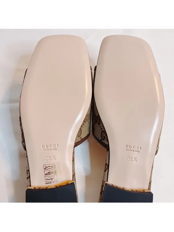 GUCCI Jolie GG logo supermen floral tiger embroidered leather slides sandals - Image 5