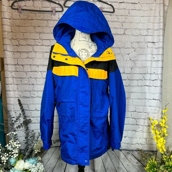Columbia Vintage Women’s Sportswear Winter Coat-Navy,Yellow,Black-size M - Image 2