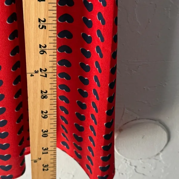Girlfriends Material Red Navy‎ Heart Print Pleated Sleeveless A-Line Dress M - Image 7