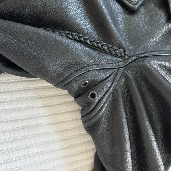 First Classics Leather Women's Black Leather Motorcycle Jacket Insulated Size L - Image 10
