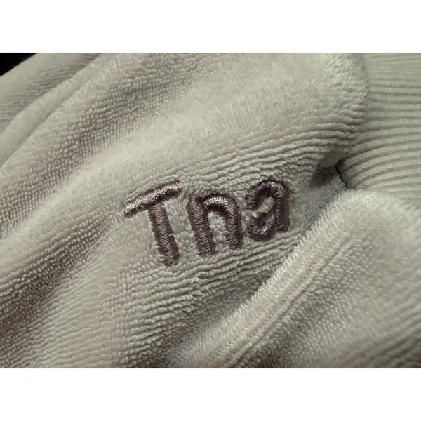 Aritzia Tna Towel Terry Boyfriend‎ Zip Hoodie Mauve Grey Oversized Medium 98376 - Image 5