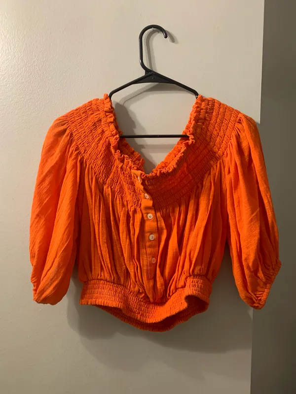 Free People Orange Off The Shoulder Top - Image 2