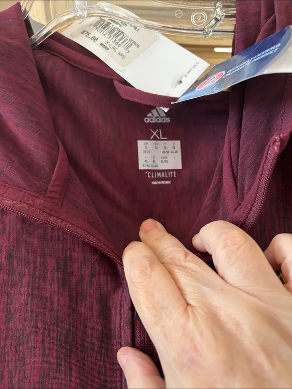 adidas Maroon Zip-Up Hoodie with Sun Devil Logo XL NWT - Image 4
