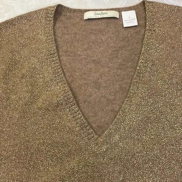 Neiman Marcus cashmere collection women blouse L - Image 11