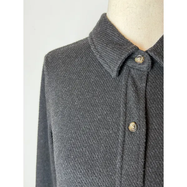 Faherty Dress Women Small Black Heathered Twill Knit Legend‎ Sweater Shirt Dress - Image 9