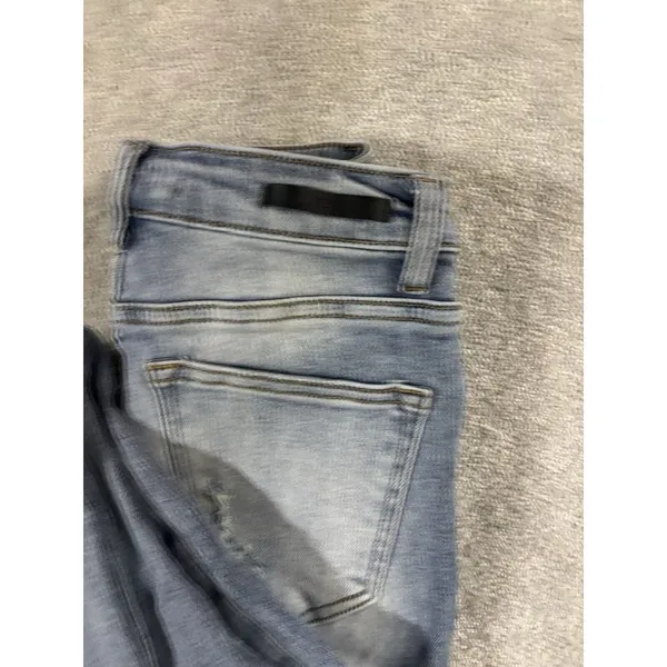 Risen Jeans Straight Leg Distressed‎ High Rise Light Wash - Image 2