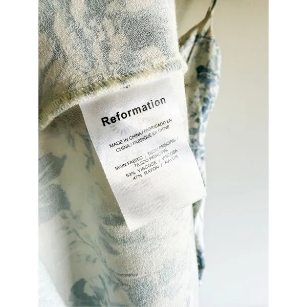 Reformation Light Blue Floral Midi Dress Size 0 - Image 8