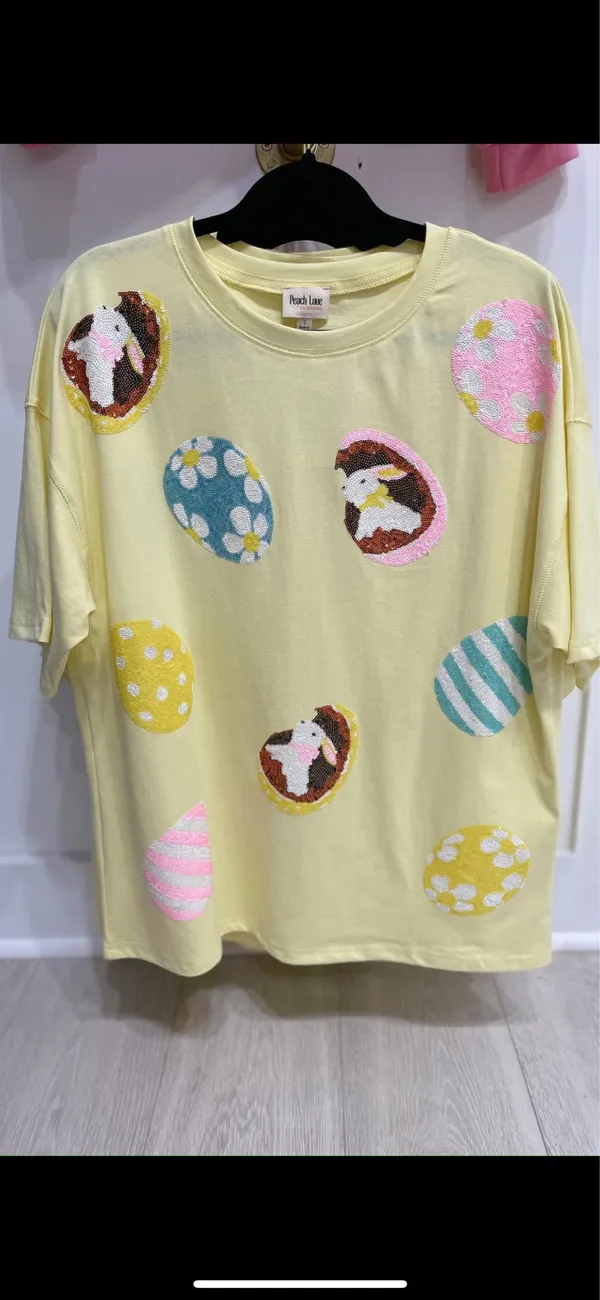sequin easter shirt Yellow - Image 2