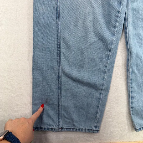 Future Collective 4 Jeans Wide Leg Slouchy High Rise Front Seam Light Wash Blue - Image 5