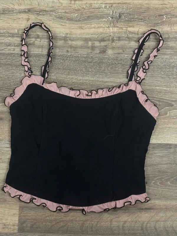 Motel Rocks Idalia Corset Ruffle Top Women’s Small - Image 2