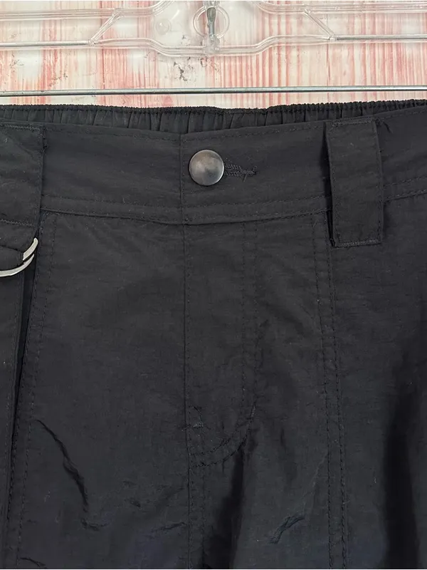 No Boundaries Black Nylon Windbreaker Cargo Parachute Pants Size XS - Image 8