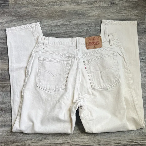 Vtg 1993 Levi’s Women’s Oat Colored High Waist Straight Leg Denim Fall‎ Sz 14 ◼️ - Image 2