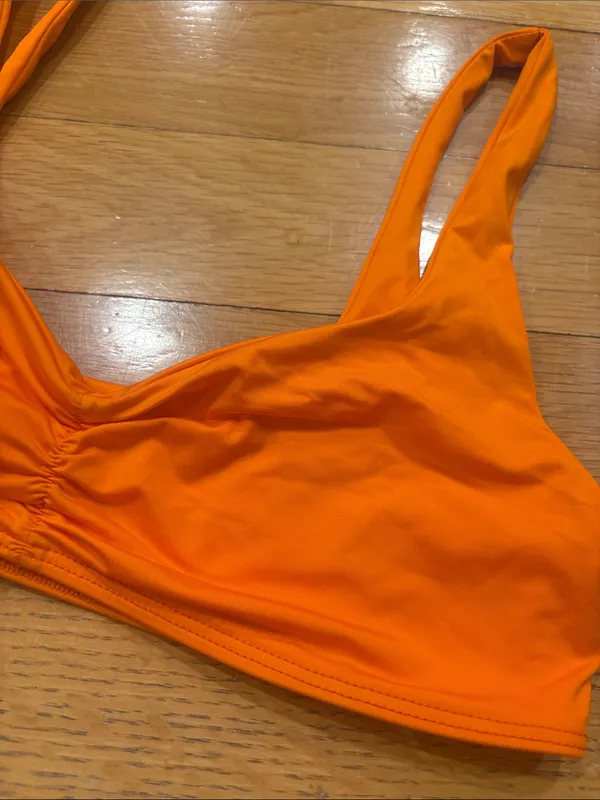Frankie's Bikinis Orange Wireless Swim Bralette - Image 2