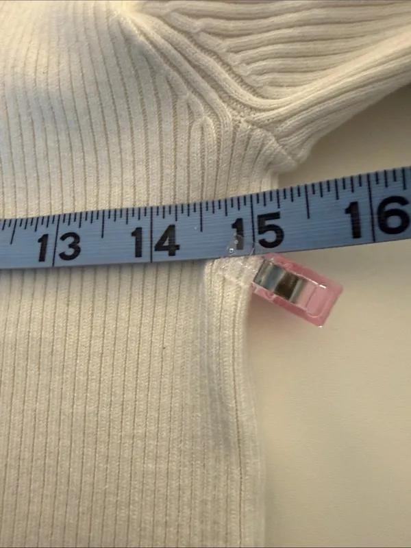 H&M Divided Cream Ribbed Mock Neck Sweater - Image 6