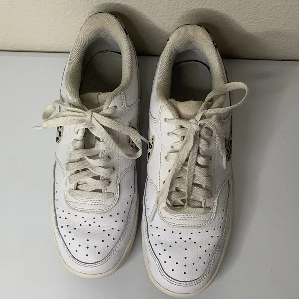 Nike Court Vision Low Womens Sz 9 White Desert Leopard Swoosh Shoes Sneakers - Image 5